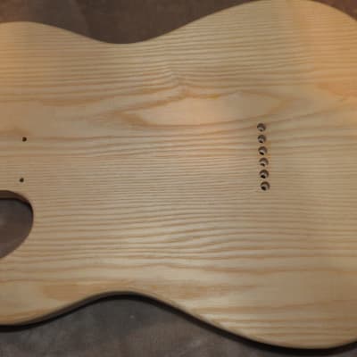 Unfinished Tele 2 Piece Ash With a Book Matched 2 Piece Black Walnut Top Bound in Black! image 4