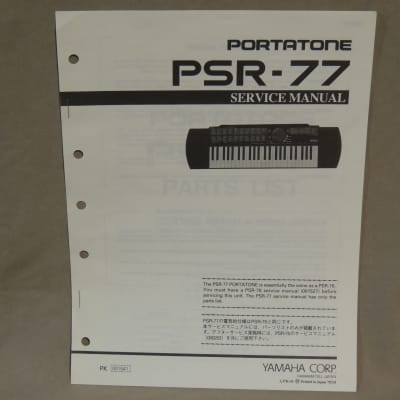 Yamaha PSR-77 Portatone Service Manual [Three Wave Music]