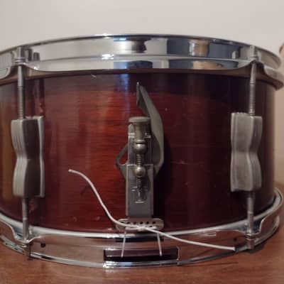 Vintage 1940s WFL No. 490 Supreme Concert Model 6.5x14" Snare Drum in Mahogany Lacquer image 2