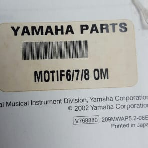 Yamaha Owners Manual for Motif 6, 7, and 8 image 3