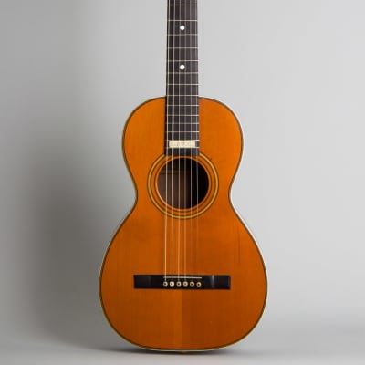 Harwood  Parlor Guitar,  c. 1915, ser. #21051, black tolex hard shell case. for sale
