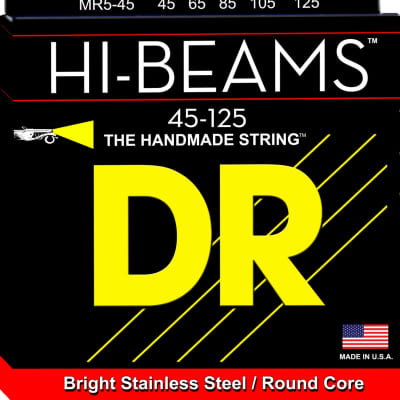 DR Hi-Beams Bright Stainless Steel/Round Core 45-125 Bass Strings MR5-45 45 65 85 105 125 image 2