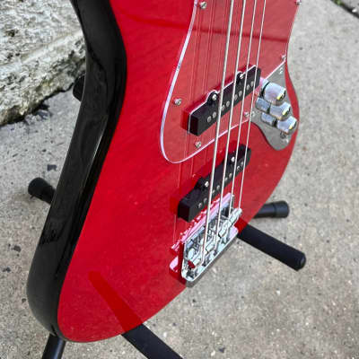 GAMMA Custom Bass Guitar J22-02, Beta Model, Quilted Flame Red image 1