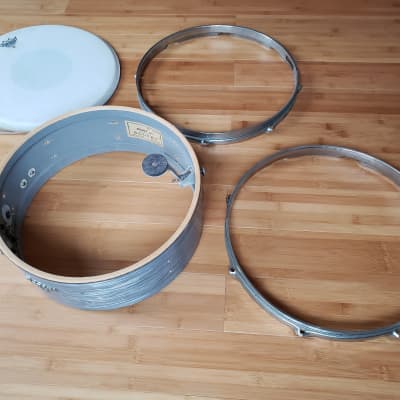 Rogers Holiday Drum Kit Drumkit Stands Heads & Hardware 1960 Sky Blue Ripple Roger Great Shape! Trade. image 3