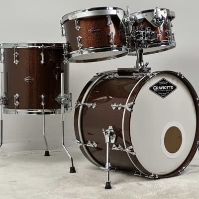 Craviotto 20/10/12/14" VIDEO Solid Maple Drum Set - 2016 Copper Sparkle Lacquer image 2