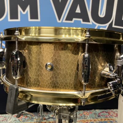 Tama - 14"x5.5" STAR Reserve Snare Drum 2013, Hand Hammered Brass, MINT! image 9