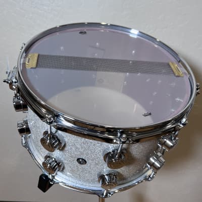 DW Collectors Series 8"x14" Purple Heart Snare Drum in Broken Glass image 8