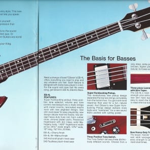 Vintage Gibson Gibson Bass Guitar Catalog Brochure SG Series Clean Copy image 2