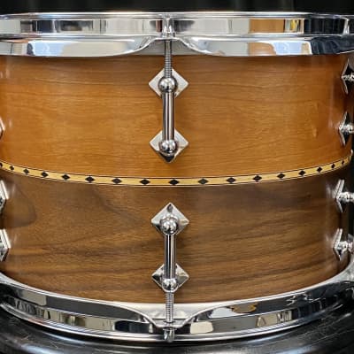 Craviotto 18/12/14/5x14" New Old Stock. Solid Stacked Drum Set - 2012 Signed Cherry/Walnut image 12