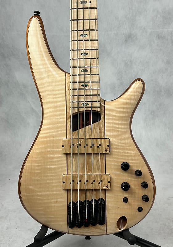 Ibanez Premium Sr5fmdx2 5 String Bass Guitar Natural Low Reverb