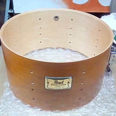 Double A drums 7.5x14" custom snare drum, pearl masters custom extra shell in burnt amber w/ video image 11