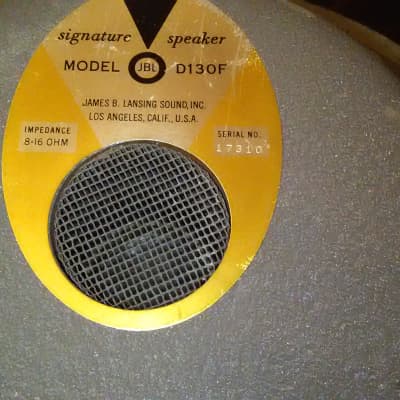 Vintage JBL D130F 15" 1967/68 Fender Speaker @8-16 Ohms ser# 17310 Orig Cone image 3