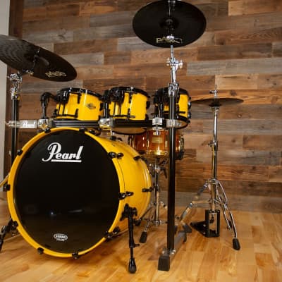 Pearl Masters Premium Maple (Mrp) 6 Piece Drum Kit, Canary Yellow Sparkle Lacquer (Pre Loved) image 2