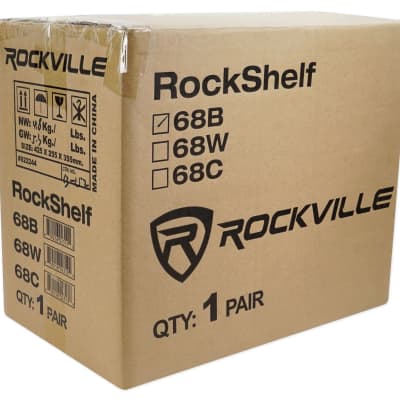 Pair Rockville RockShelf 68B Black 6.5" Home Bookshelf Speakers + 36" Stands image 11