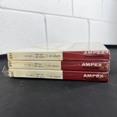 Set of 3 Ampex 641 recoding tape for reel to reel 70’s Vintage NOS image 3