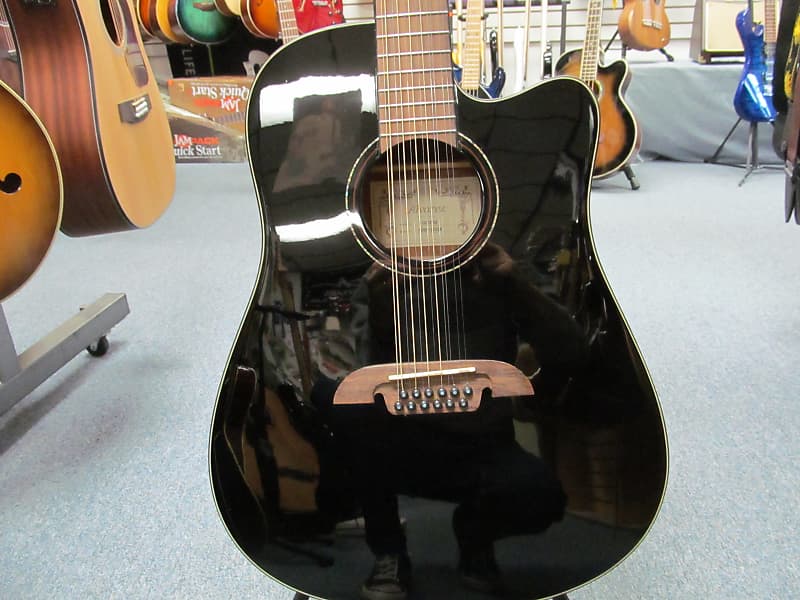 Alvarez AD60-12CEBK Black Acoustic Electric 12-String Guitar image 1