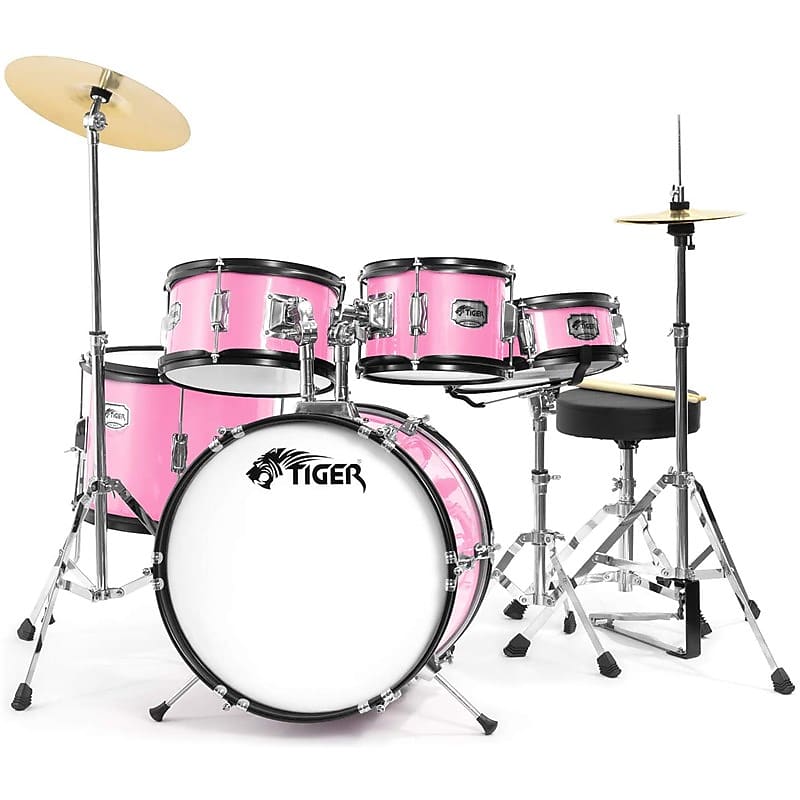 Tiger JDS14 Piece Junior Drum Kit, Ages 3-10 Years, Pink
