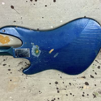 1960's Guyatone EB-9 “Sharp 5” MIJ Blue Sparkle Bass Guitar c~1967 Needs Repair image 8