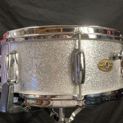 Slingerland - 14x5.5" Hollywood Ace Model Snare Drum, Refinished 1955-1959 - Sparkling Silver Pearl image 4