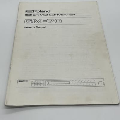 Roland GM-70 GR-MIDI Converter Owner's Manual