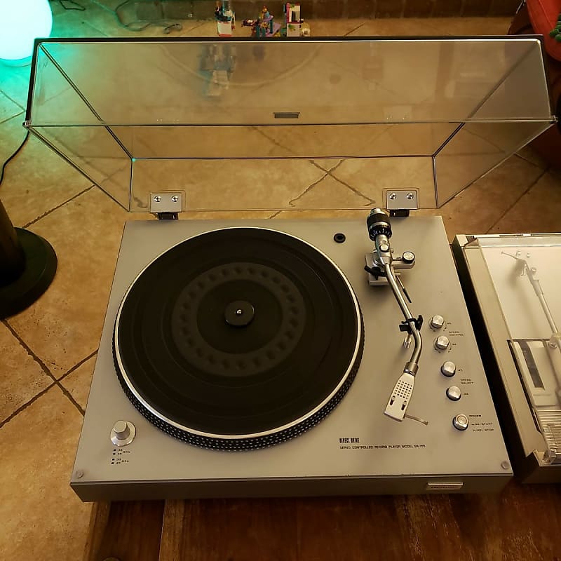 RARE, Toshiba SR-355, Direct-drive Turntable, 1975, Grey Metallic  Composite, Shure M91ED, Superb!