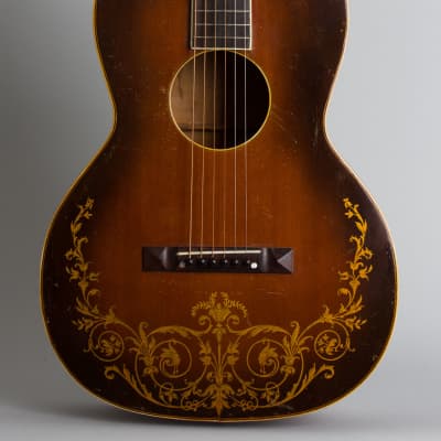 Oahu Jumbo  previously owned by Marc Ribot Flat Top Acoustic Guitar, made by Kay (1935), black hard shell case. image 3