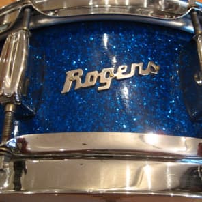 Rogers 5x14 Wood Dynasonic Snare Drum Blue Sparkle 1962 image 12