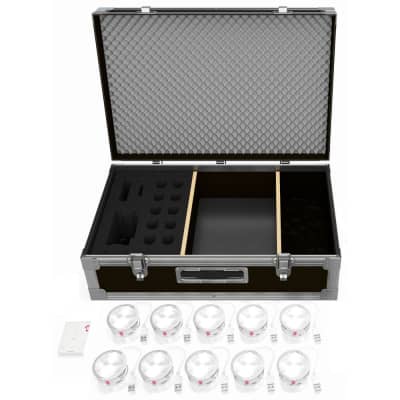 APE LABS COIN 2+ TOURPACK USB Rechargeable RGBAW LED Uplights in Flight Case image 1