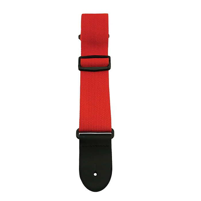 Henry Heller 2" Polypro Guitar Strap Red w/ Leather Ends Made In USA HPOL-RED image 1