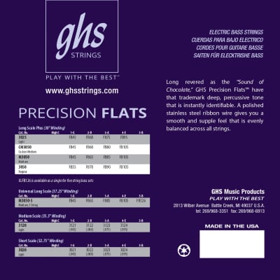 GHS Precision Flats M3050, 4-String 45-105 image 2