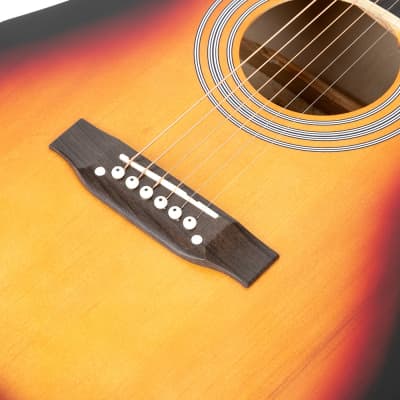 Glarry GT508 41in Solid Top Folk Acoustic Guitar Dreadnought Natural Black Sunset image 4