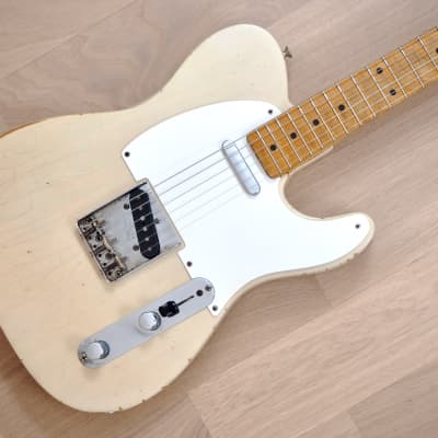 1958 Fender Telecaster Vintage Electric Guitar Blonde w/ Figured V Neck, Tweed Case image 1