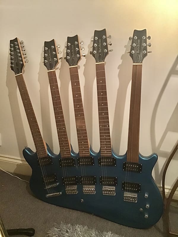 Hutchins 5 Neck Guitar 2000-2020 Blue Sparkle image 1