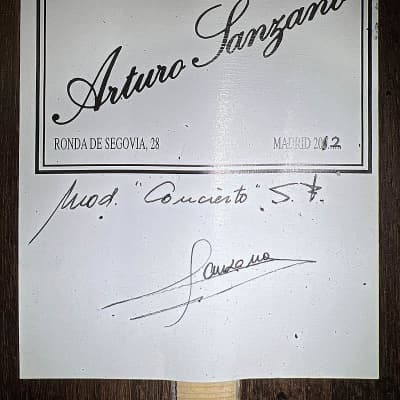 Arturo Sanzano Concierto 2012 Classical Guitar Spruce/Indian Rosewood image 11