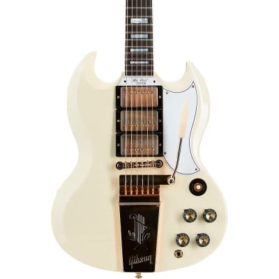 Gibson Custom Murphy Lab 1963 Les Paul SG Reissue 3-Pickup With Maestro Ultra Light Aged Electric Guitar Classic White image 1