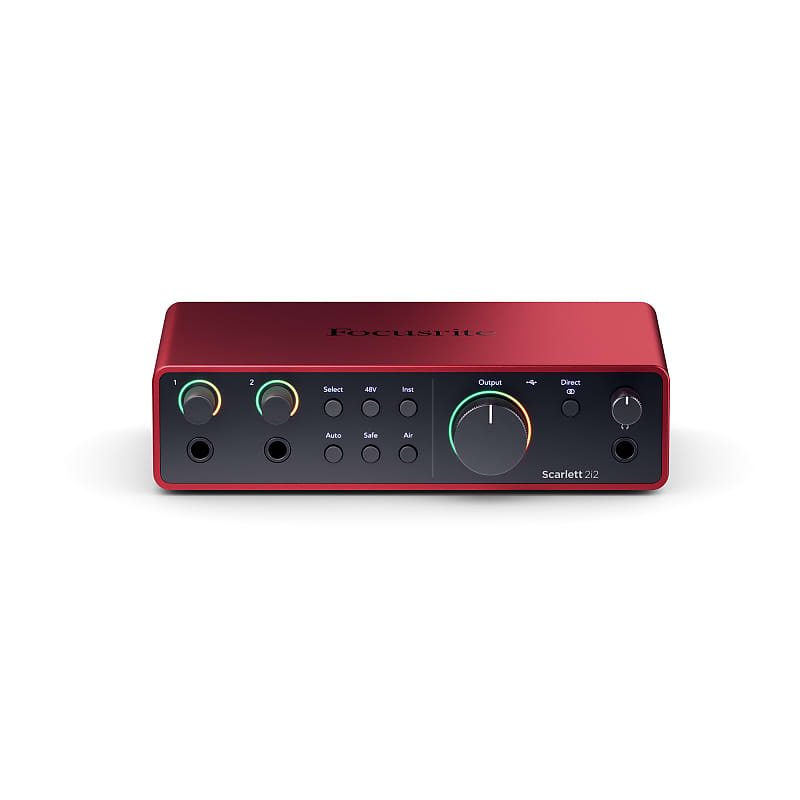 Focusrite Scarlett 2i2 4th Gen USB Audio Interface, Super-High-Quality Line Inputs, Air Mode, Pro Tools Artist, Dynamic Gain Halos, Auto-Gain and Ableton Live Lite Software image 1