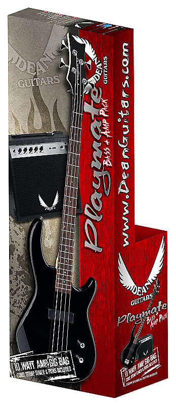 Dean Edge 09 Bass Guitar Pack w/Amp E09 Classic Black, New, Free Shipping image 1