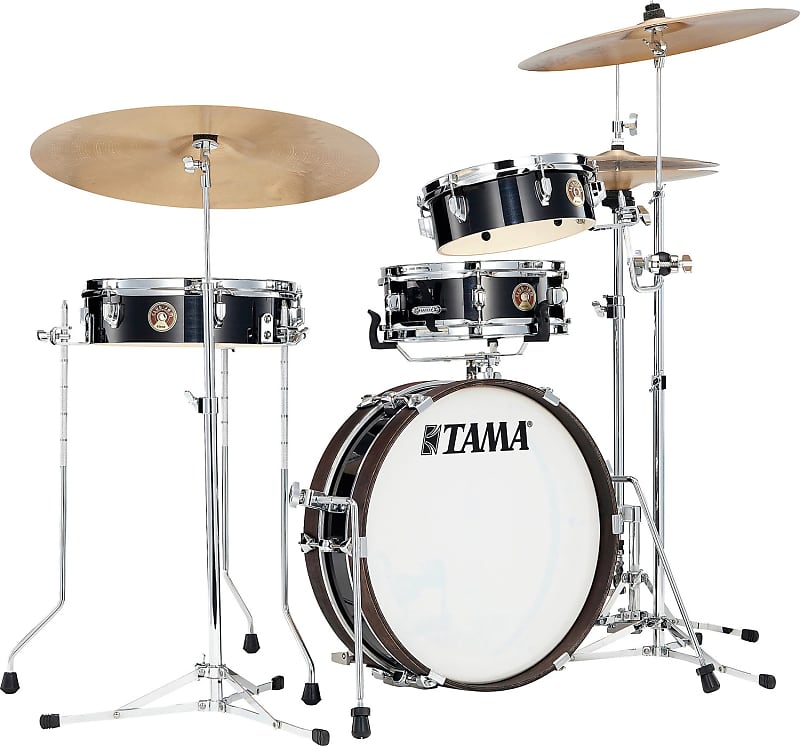 TAMA Club-JAM 4-Piece Pancake Drum Kit With 18" Bass Drum, Hairline Black image 1