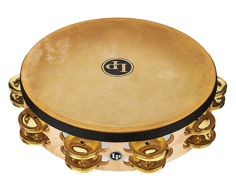 Used Latin Percussion Pro 10" Double Row Headed Tambourine - Brass image 1