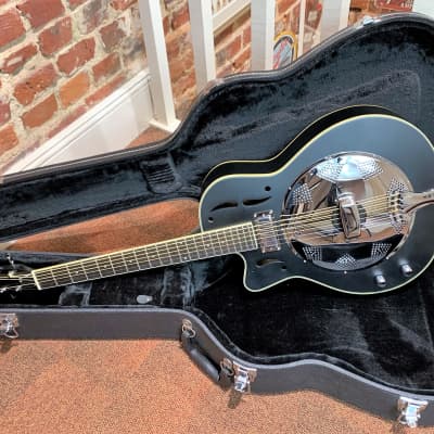Ozark Resonator Guitar Left Handed Black (Inc Hard Case) image 9