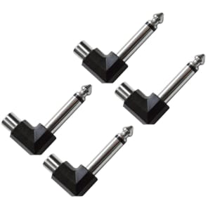 Seismic Audio SAPT102-4PACK Right-Angle RCA Female to 1/4" TS Male Cable Adapter (4-Pack)