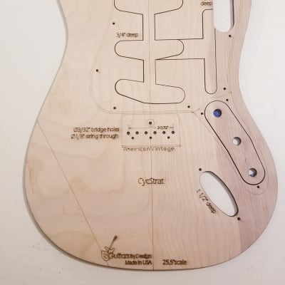 Custom Hybrid Cyclone Strat Guitar Body Template 2019 Natural | Reverb