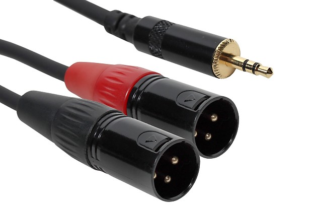 SuperFlex GOLD SFP-Y10XM3.5MM Dual XLR Male to 3.5mm Stereo Y Patch Cable - 10' image 1