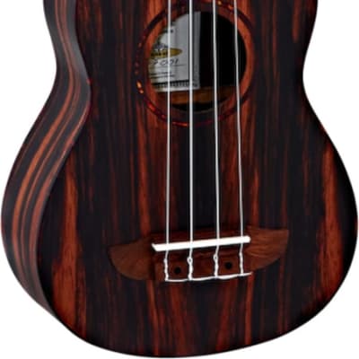 Ortega Guitars RUEB-SO Ebony Series Soprano Ukulele Ebony top, back & sides Open Pore Finish with Free Deluxe Gig Bag image 1