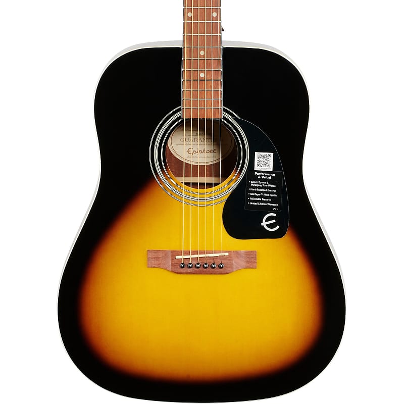 Epiphone FT-100 Acoustic Guitar Player Pack (with Gig Bag), Vintage Sunburst