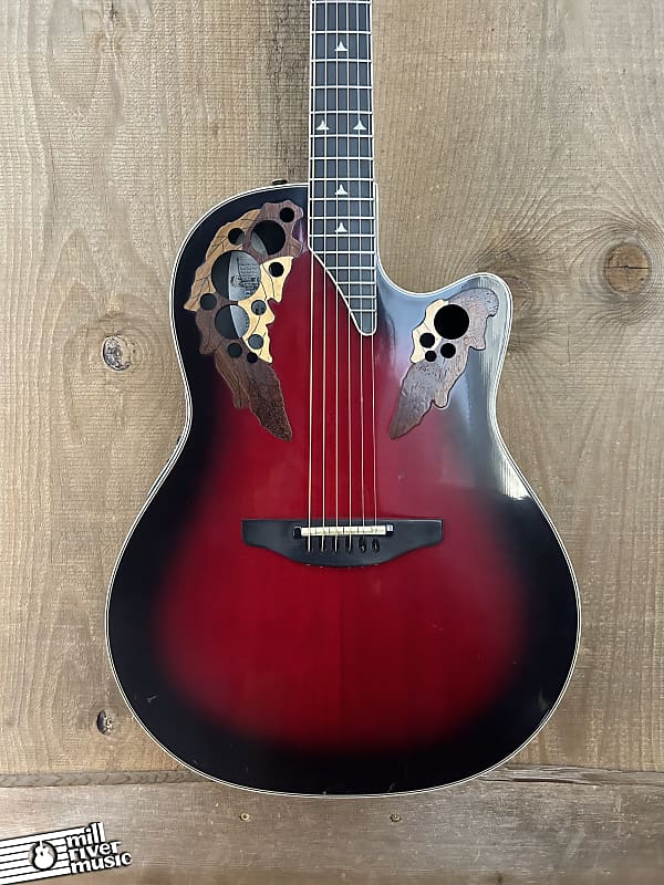 Ovation 1868 Elite Acoustic/Electric Guitar Black Cherry Burst w/HSC Used
