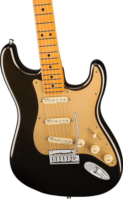 Fender American Ultra Stratocaster Electric Guitar. Maple FB, Texas Tea image 1