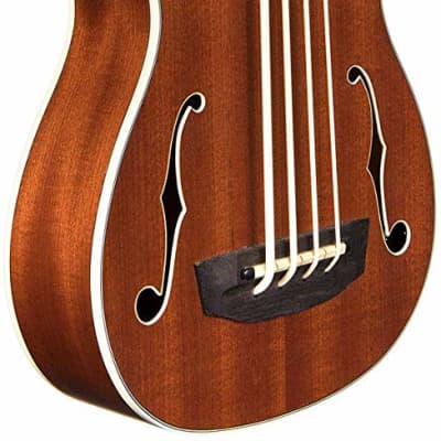 Kala UBASS-JYMN-FS Journeyman Acoustic Electric U-Bass Ukulele With F-Holes and Gig Bag image 2