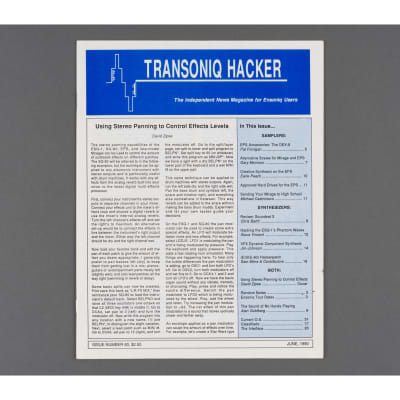 Transoniq Hacker Ensoniq User's Newsletter Issue #60