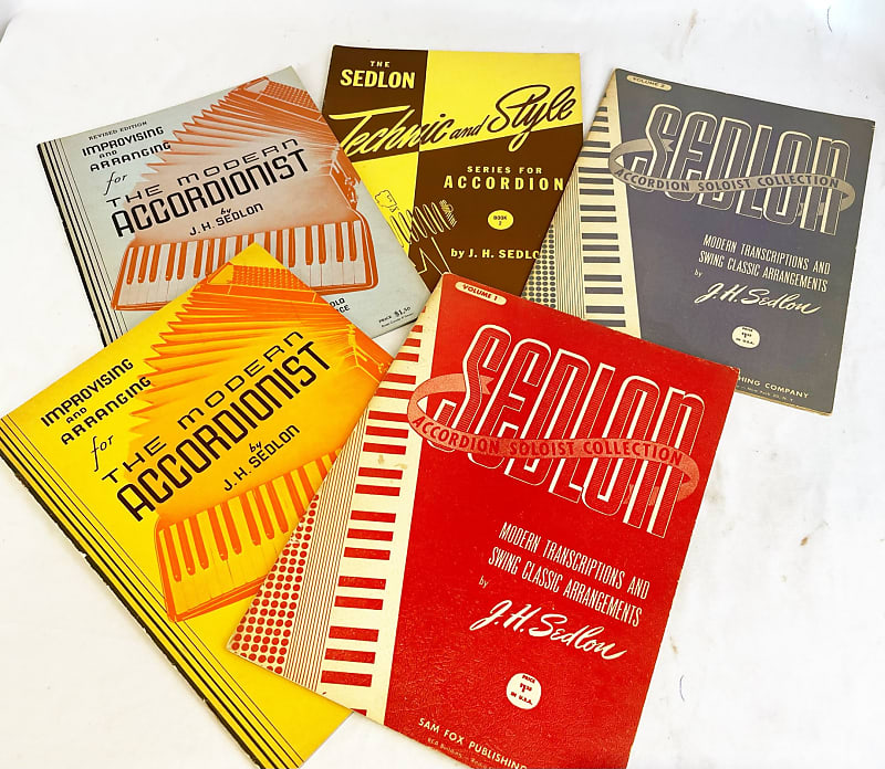 Lot of 5 Used Piano Accordion Books Sedlon Method Reverb